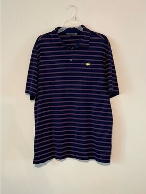 Mens Augusta National Striped Golf Polo Shirt Navy XLarge The Masters Collection